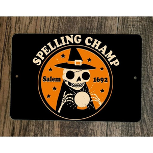 Spelling Champ Salem 1692 Witch 8x12 Metal Wall Sign Poster‎